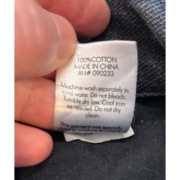 Pacsun Dad Jean Faded Black Denim Jeans Wide Leg Slit Button Fly Relaxed Fit 25 - Picture 6 of 9